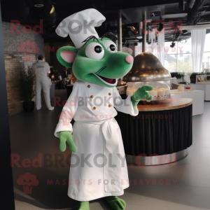 Green Ratatouille mascot costume character dressed with a Wedding Dress and Eyeglasses