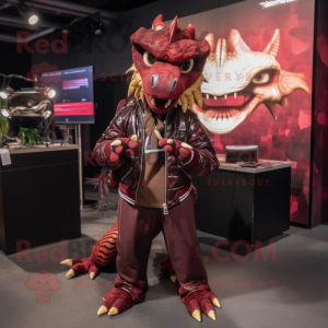 Maroon Dragon maskot...