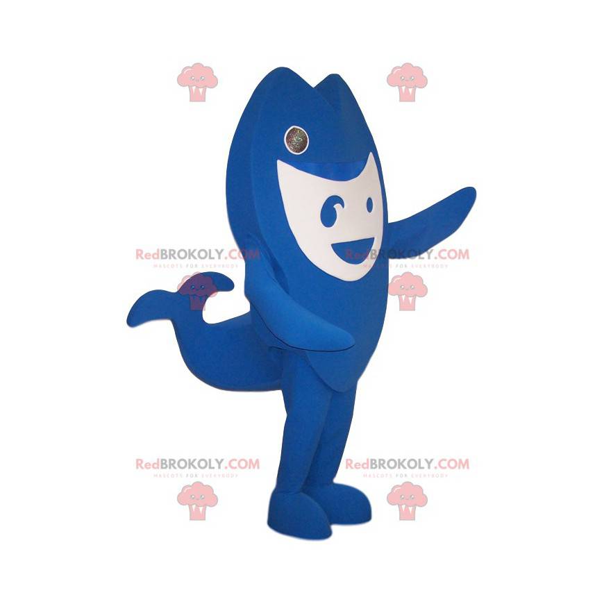 Blau-Weißwal-Maskottchen. Wadenkostüm - Redbrokoly.com