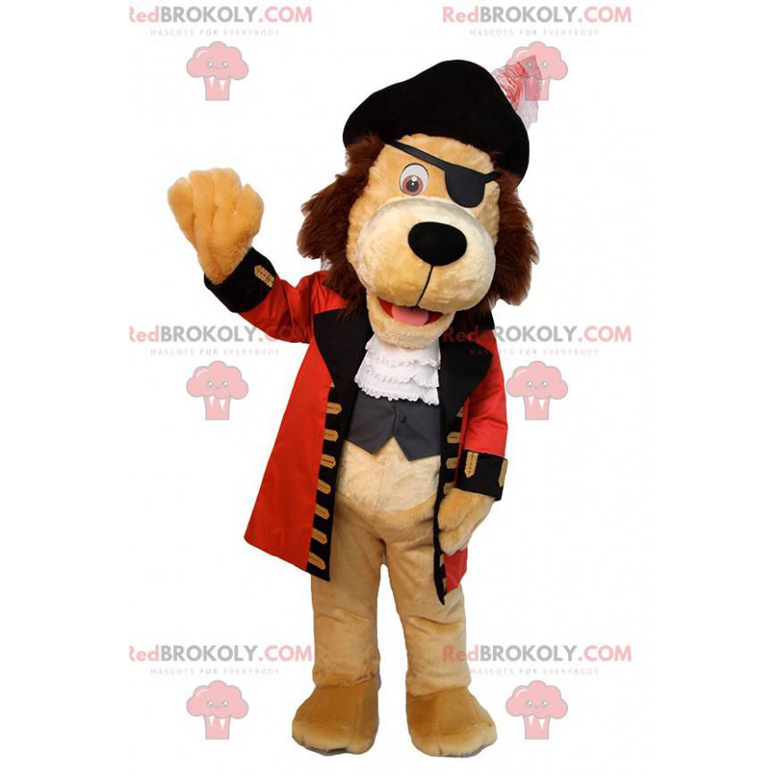 Mascotte de lion en tenue de pirate. Costume de lion -