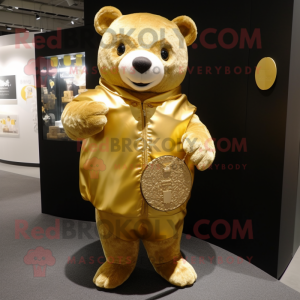 Gold Bear mascotte kostuum...