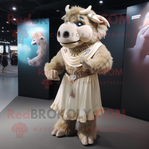 Beige Buffalo maskot...