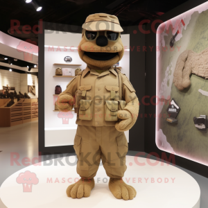 Brown Army Soldier mascotte...