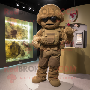 Brown Army Soldier mascotte...