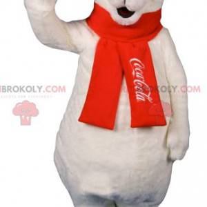 Mascote do urso polar com um lenço vermelho - Redbrokoly.com