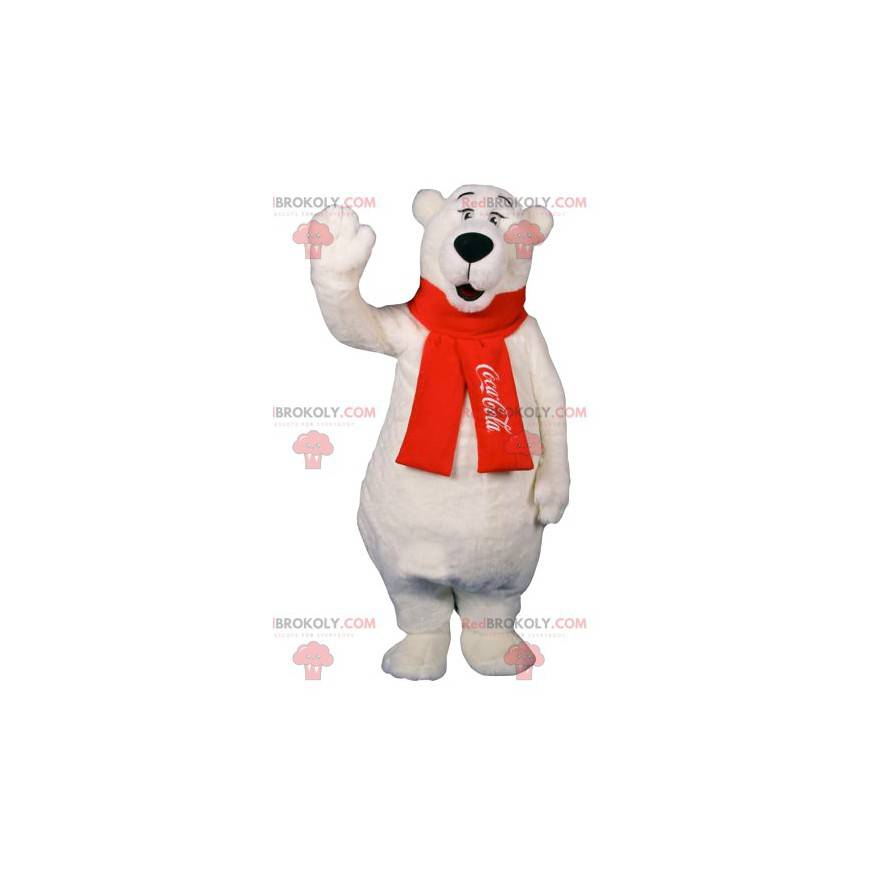 Mascota del oso polar con una bufanda roja - Redbrokoly.com