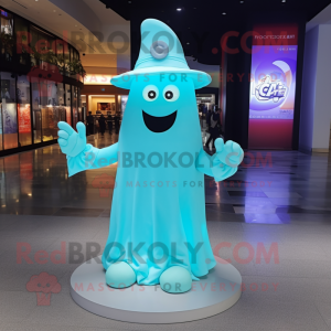 Cyan Ghost mascotte kostuum...