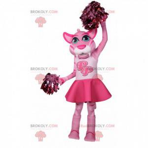 Maskot růžová tygřice v roztleskávačce - Redbrokoly.com