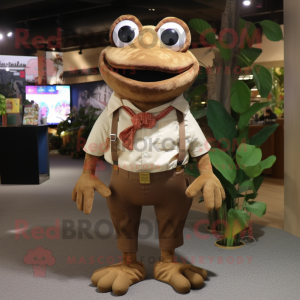 Brown Frog mascotte kostuum...