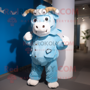 Sky Blue Bull mascotte...