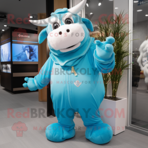 Sky Blue Bull mascotte...