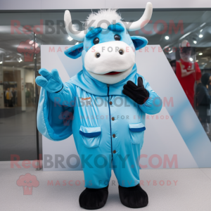 Sky Blue Bull mascotte...