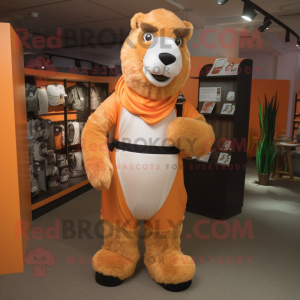 Orange Camel maskot kostume...