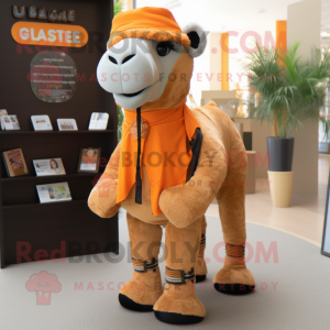 Orange Camel maskot kostym...
