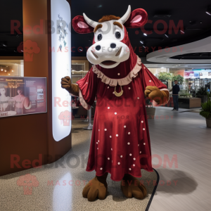 Maroon Cow mascotte kostuum...