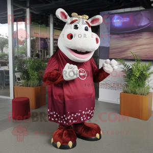 Maroon Cow mascotte kostuum...