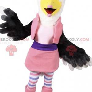 Mascot águila hembra con un conjunto rosa. - Redbrokoly.com