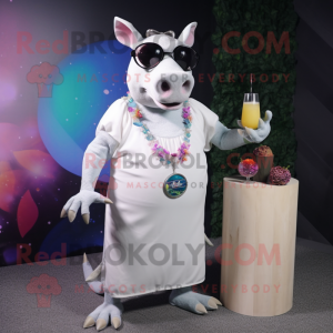 Hvid Tapir maskot kostume...