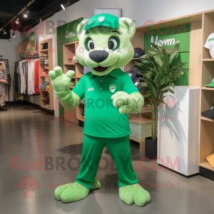 Groen Puma mascotte kostuum...