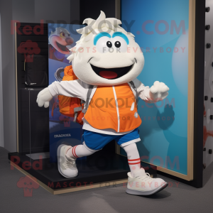 nan Cod mascot costume character dressed with a Running Shorts and Briefcases