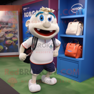 nan Cod mascot costume character dressed with a Running Shorts and Briefcases