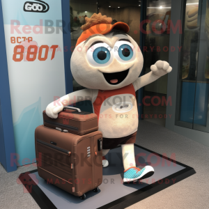 nan Cod mascot costume character dressed with a Running Shorts and Briefcases