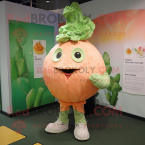 Peach Cabbage maskot kostym...