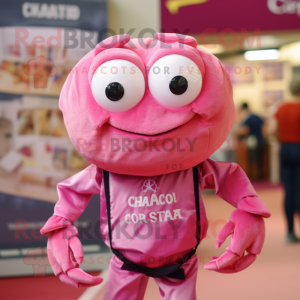 Mascotte de crabe rose...