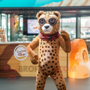 Brun Cheetah maskot kostume...