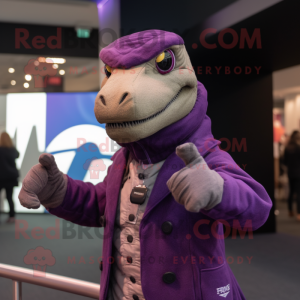 Lila Velociraptor maskot...