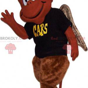 Smiling brown devil mascot. Devil costume - Redbrokoly.com
