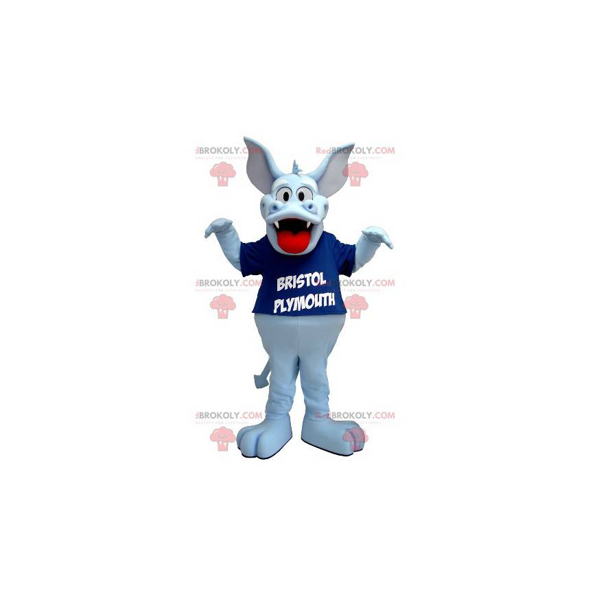 Mascote dragão azul claro fofo e tocante - Redbrokoly.com