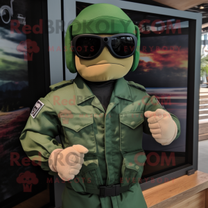 Grøn Gi Joe maskot kostume...