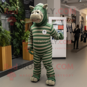 Forest Green Quagga mascot costume character dressed with a Jumpsuit and Cummerbunds