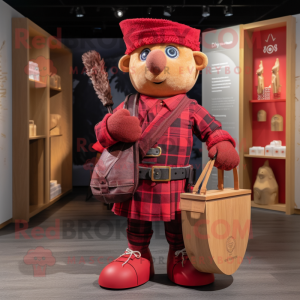 Rød sekkepipe maskot...
