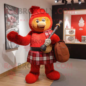 Rød sækkepibe maskot...
