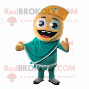 Teal Tacos mascot costume character dressed with a Long Sleeve Tee and Wraps