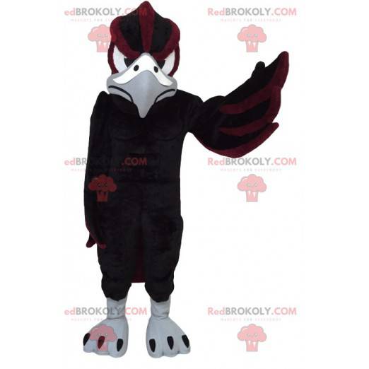 Mascotte dell'aquila nera e marrone. Costume da aquila -