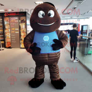 Black Chocolate Bar mascot costume character dressed with a Turtleneck and Ties