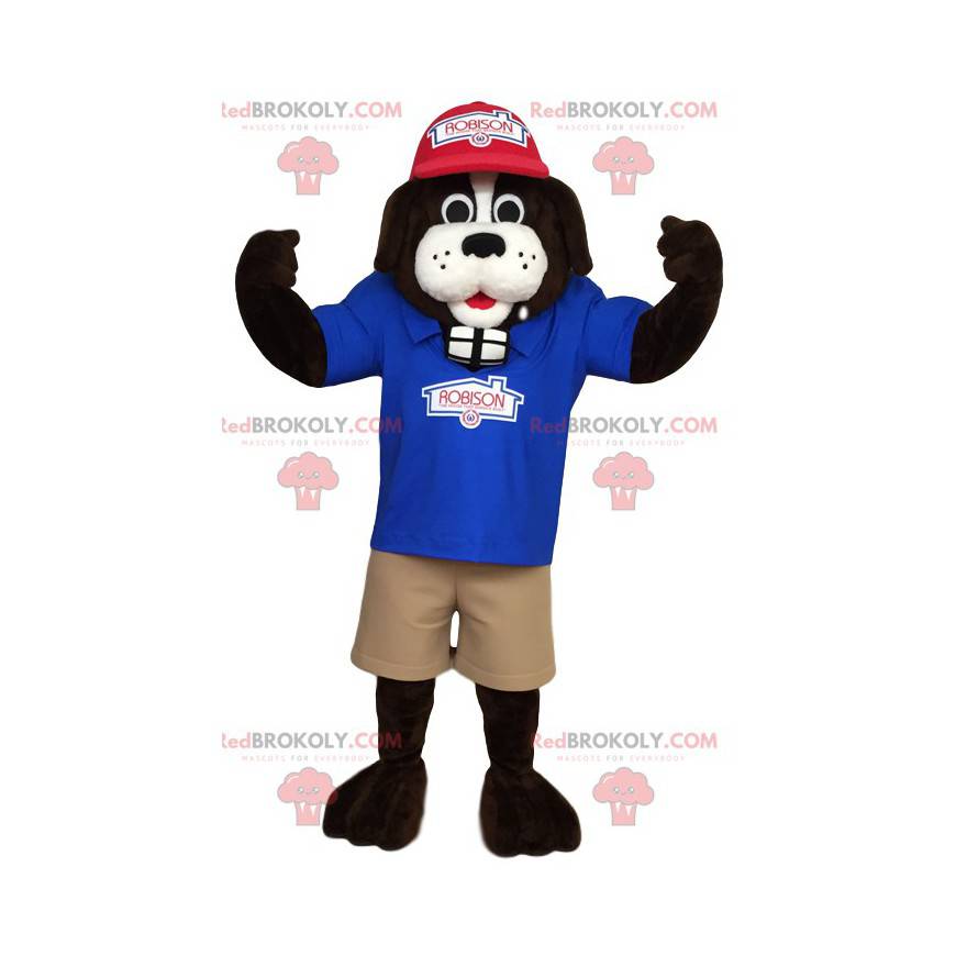 Mascote de São Bernardo em roupa de trabalho. - Redbrokoly.com Mascote de São Bernardo em roupa de trabalho. - Redbrokoly.com