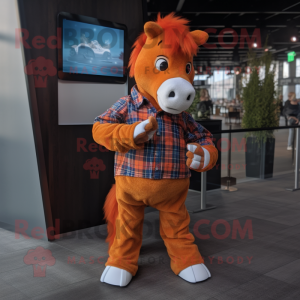 Orange Horse maskot kostume...