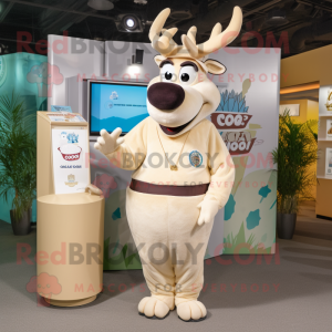 Cream Moose maskot kostume...