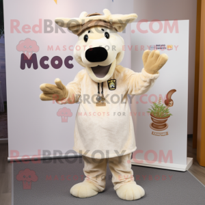 Cream Moose maskot kostume...