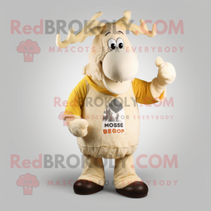 Cream Moose maskot kostume...