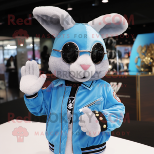 Sky Blue Wild Rabbit maskot...