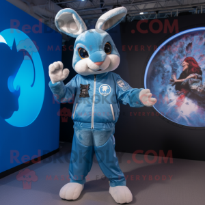 Sky Blue Wild Rabbit maskot...