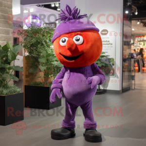 Lila tomat maskot kostym...