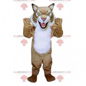 Mascotte della tigre beige e bianca della lince leopardo -