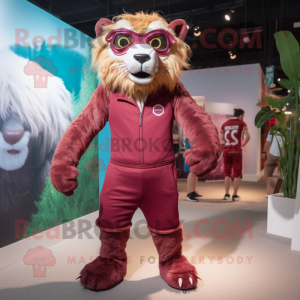 Maroon Smilodon mascotte...