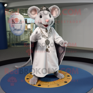 nan Rat mascot costume character dressed with a Circle Skirt and Cufflinks
